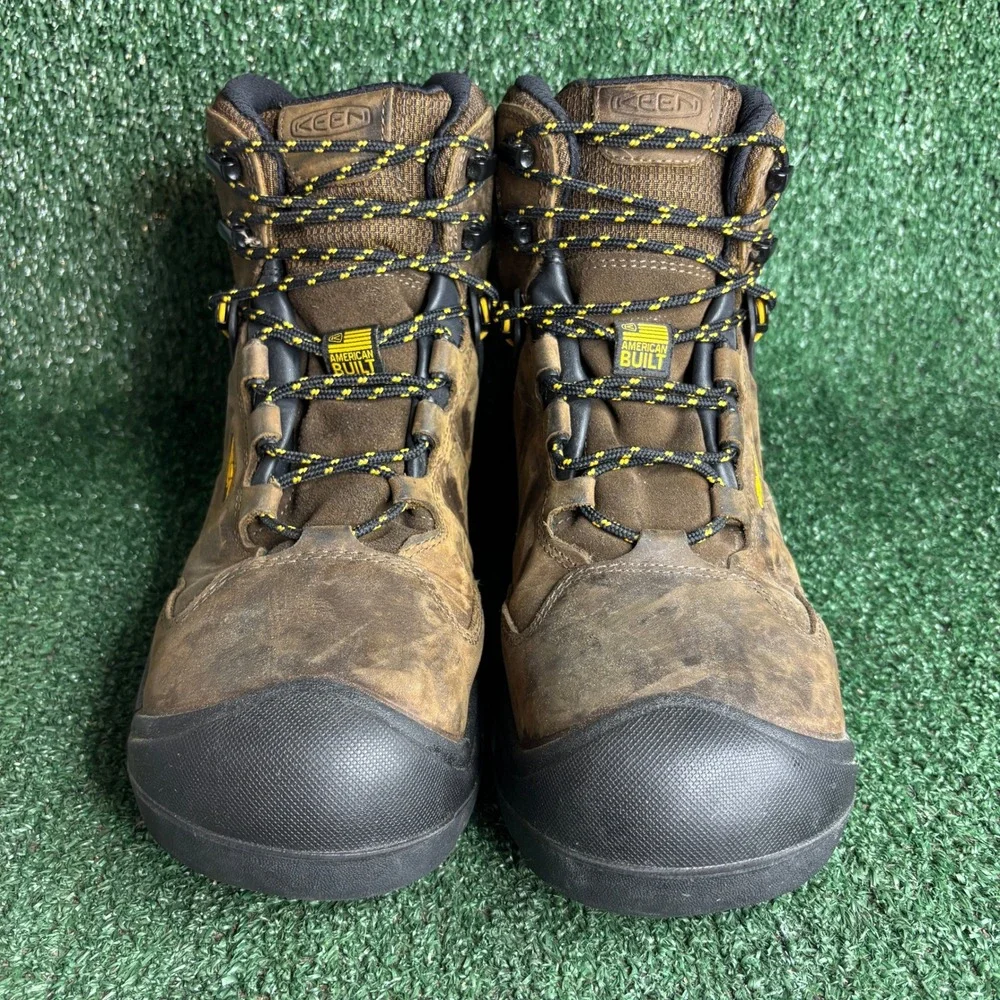 KEEN Utility Dover Waterproof Gorpcore Brown Leather Work‎ Boot Mens 12EE Wide